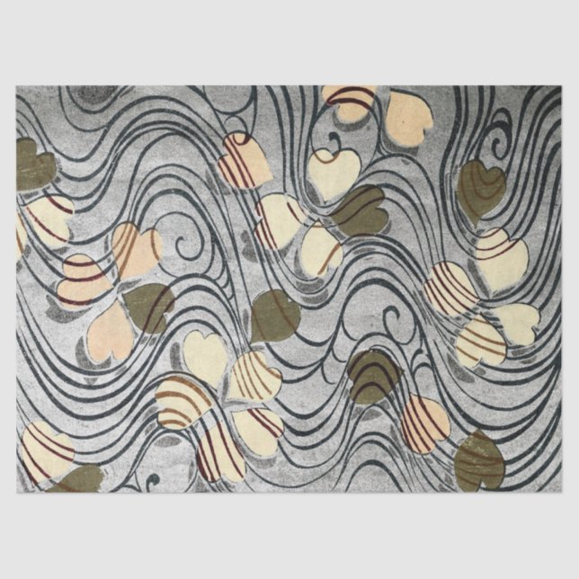 Heart Shaped Leaves in Water Tissue Paper (Front)