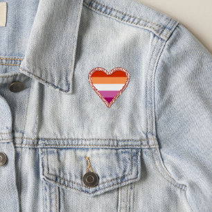 Heart-shaped Lesbian pride flag Patch