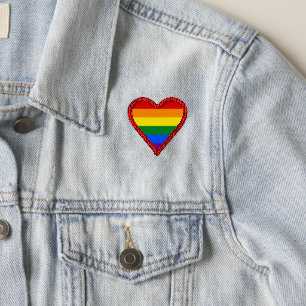 Heart-shaped LGBT pride flag Patch