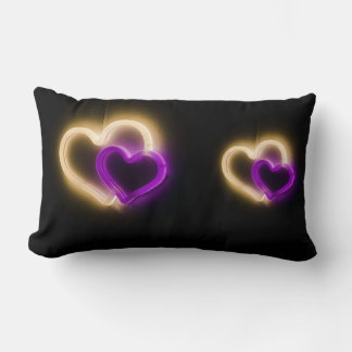 Heart shaped lighting lumbar pillow