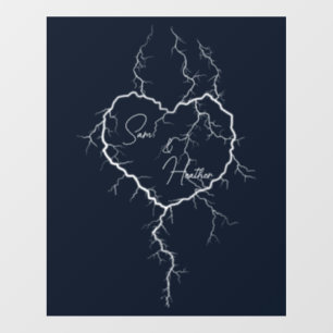 Heart Shaped Lightning Custom Name or Text Floor Decals