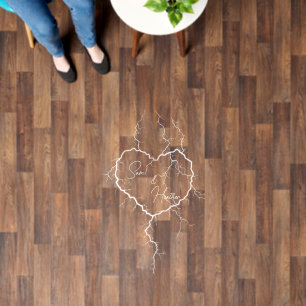 Heart Shaped Lightning Custom Name or Text Floor Decals
