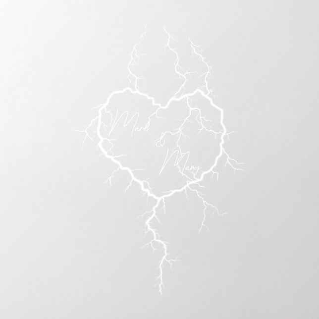 Heart Shaped Lightning Custom Name or Text Wall Decal (Insitu 2)