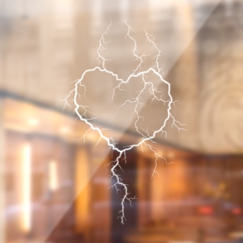 Heart Shaped Lightning Cute Romantic Window Cling
