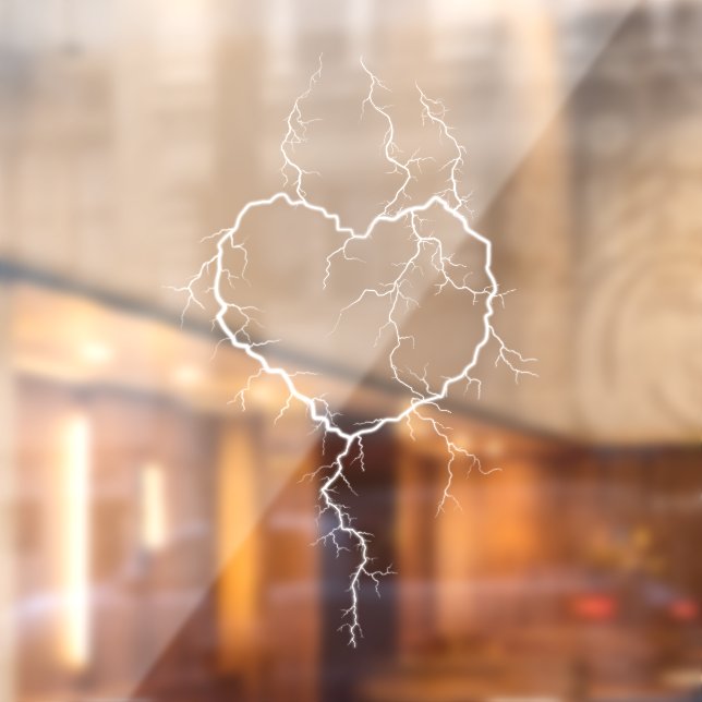 Heart Shaped Lightning Cute Romantic Window Cling (Sheet 2)