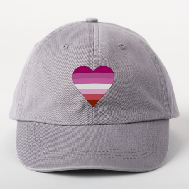 Heart-shaped Lipstick Lesbian pride flag Patch (On Headwear)