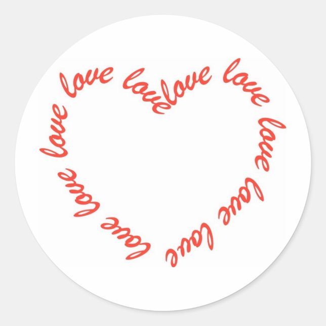 Heart Shaped Love Classic Round Sticker (Front)
