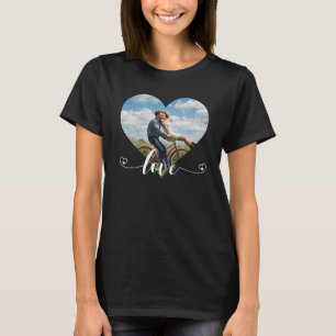 Heart Shaped Love Script Photo Custom T-Shirt
