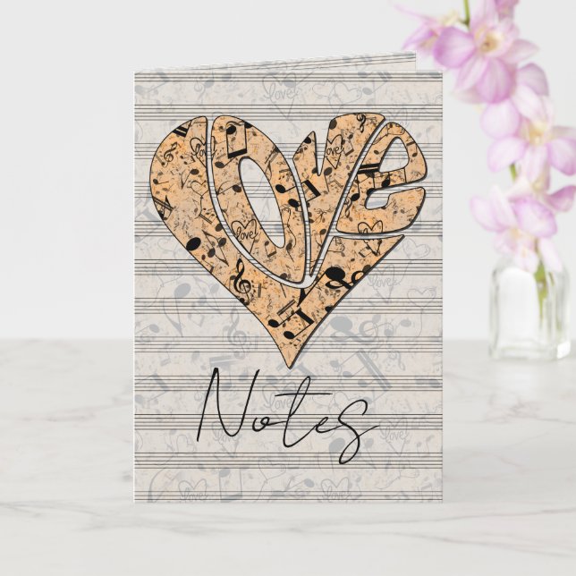 Heart-Shaped Love Typography with Musical Notes (Orchid)