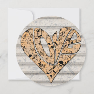 Heart-Shaped Love Typography with Musical Notes
