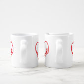 Heart Shaped "Love" Word Art Heart Coffee Mug Set (Handle)