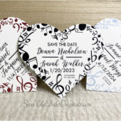 Heart-Shaped Magnetic Save the Date Invitation (Front)