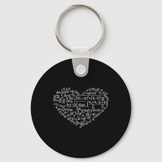 Heart Shaped Maths Formulas T Shirt  Keychain (Front)