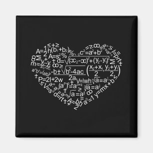 Heart Shaped Maths Formulas T Shirt Magnet