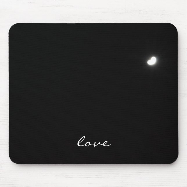 Heart Shaped Moon Mouse Pad (Front)
