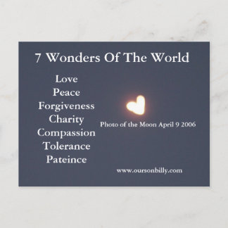 Heart shaped moon post card