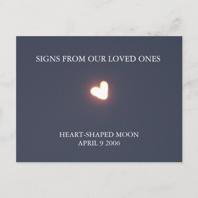 Heart-shaped moon post card (Front)