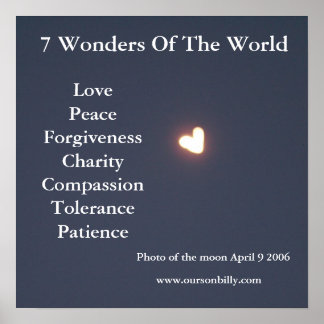 Heart shaped moon poster