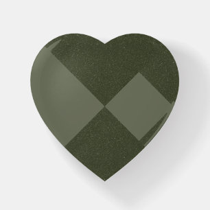 Heart-Shaped Moss Green Paperweight – Customizable