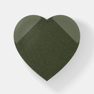 Heart-Shaped Moss Green Textured Paperweight