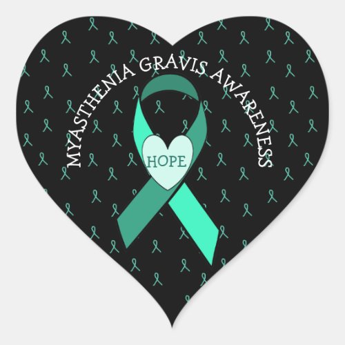 HEART SHAPED  MYASTHENIA GRAVIS AWARENESS  STICKER