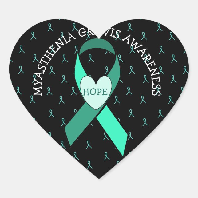 HEART SHAPED  MYASTHENIA GRAVIS AWARENESS  STICKER (Front)
