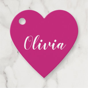 Heart shaped name favor tag