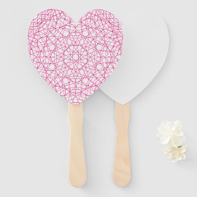 Heart-Shaped Neon Pink Fans – Customizable (Front and Back)