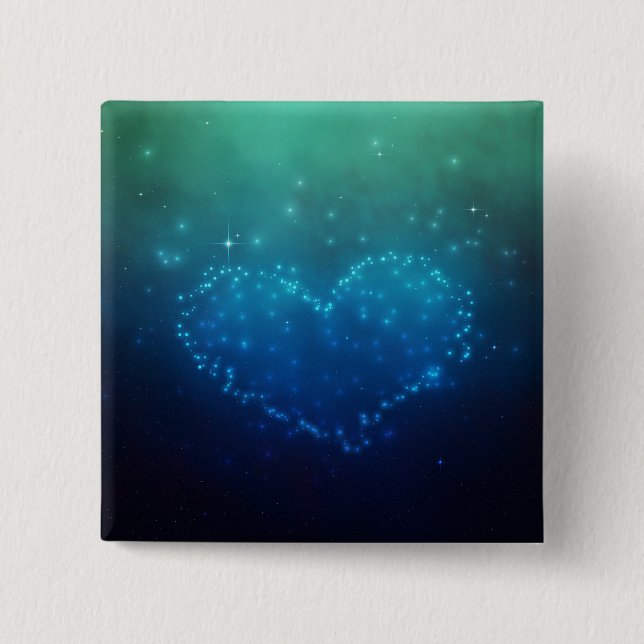 Heart-Shaped Night Stars Button (Front)