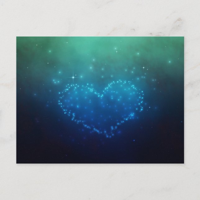Heart-Shaped Night Stars Postcard (Front)