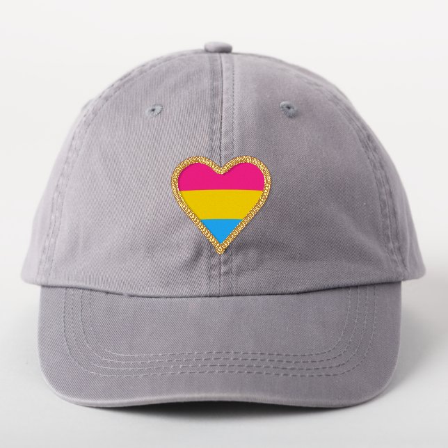Heart-shaped Pansexuality pride flag Patch (On Headwear)