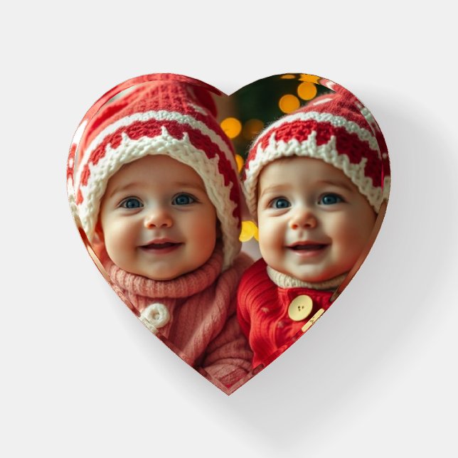 Heart Shaped Paperweight | Add Your Photo (Front)