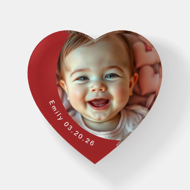 Heart Shaped Paperweight // Add Your Photo (Front)