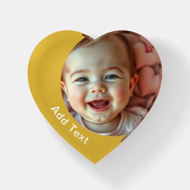 Heart Shaped Paperweight // Add Your Photo & Text (Front)