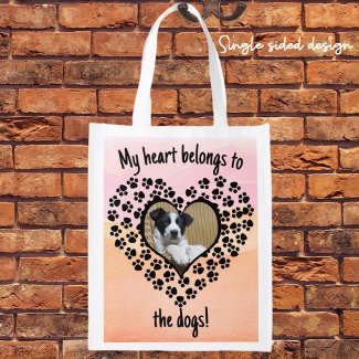Heart Shaped Paw Print Framed Photo Single Sided