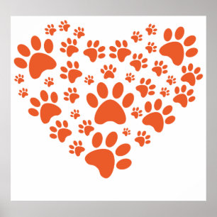 Heart Shaped Paw Prints