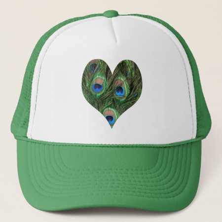 Heart Shaped Peacock Feather Hat