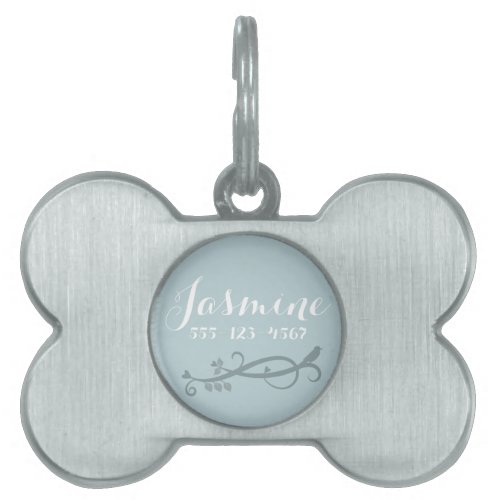 Heart Shaped Petal Flowers Pet ID Tag