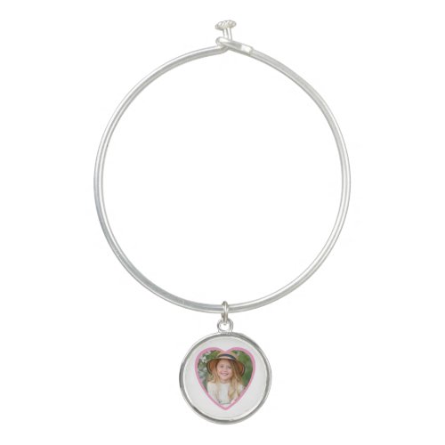 Heart Shaped Photo Charm Bracelet 