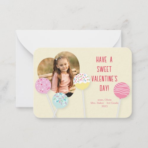 Heart Shaped Photo Classroom Valentines Day Card 