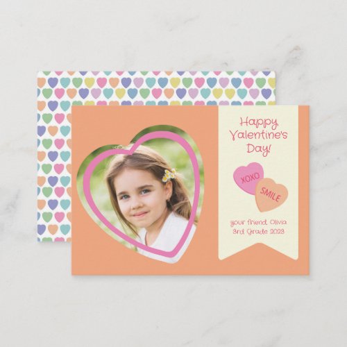  Heart Shaped Photo Classroom Valentines Day Card