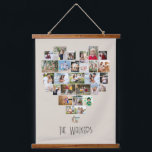 Heart Shaped Photo Collage 29 Pictures Family Name Hanging Tapestry<br><div class="desc">Custom photo display on large wall hanging, further personalized with your family name. The photo template displays your pictures in a heart shaped photo collage which holds 29 images. Your photos are displayed in a mix of square, landscape and portrait formats and, if you have any problems with placement, you...</div>