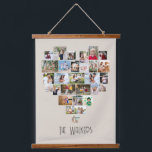 Heart Shaped Photo Collage 29 Pictures Family Name Hanging Tapestry<br><div class="desc">Custom photo display on large wall hanging, further personalized with your family name. The photo template displays your pictures in a heart shaped photo collage which holds 29 images. Your photos are displayed in a mix of square, landscape and portrait formats and, if you have any problems with placement, you...</div>