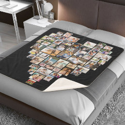 Heart Shaped Photo Collage 51 Picture Template  Sherpa Blanket