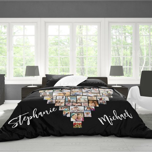 Heart Shaped Photo Collage 51 Pictures Any Color Duvet Cover