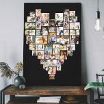 Heart Shaped Photo Collage 51 Pictures Black Canvas Print<br><div class="desc">Heart Shaped photo collage with 51 of your favorite photos. The photo template is set up to automatically display your photos in a heart shape. The collage uses vertical, square and landscape photos. If you have any problems with picture placement, try cropping to the relevant shape and re-uploading. This design...</div>