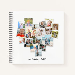 Heart Shaped Photo Collage Beautiful Family Diary  Notebook