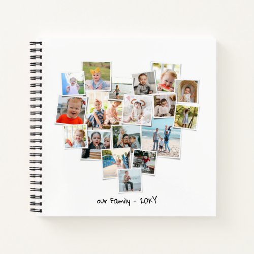 Heart Shaped Photo Collage Beautiful Family Diary  Notebook
