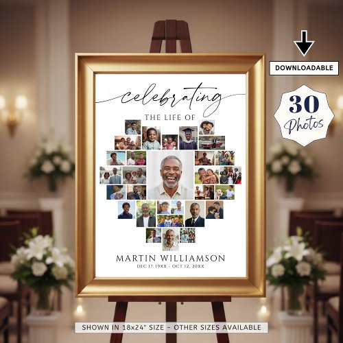 Heart Shaped Photo Collage Celebrating the Life