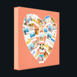 Heart Shaped Photo Collage Family Photos Canvas Print<br><div class="desc">Turn your favorite photos and snapshots into a treasured keepsake. This wrapped canvas wall art is ready for you to upload 28 photos. The photos are arranged in a heart shape in simple white instant photo style frames. The collage is set against a melon or coral colored background. Looking for...</div>